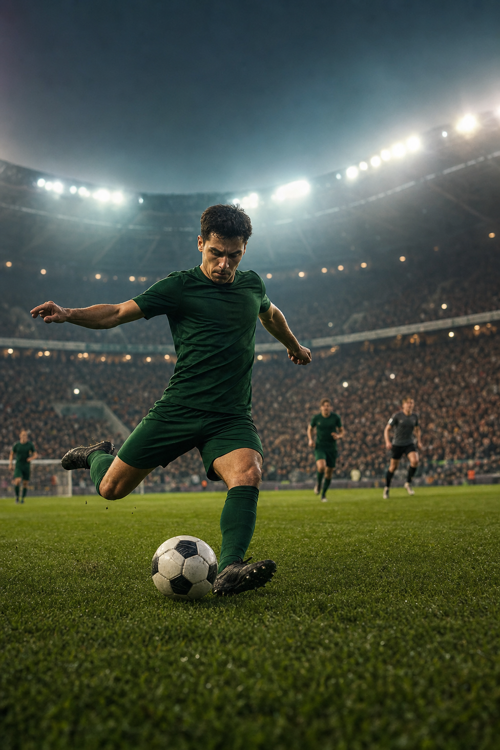 Live football match scene