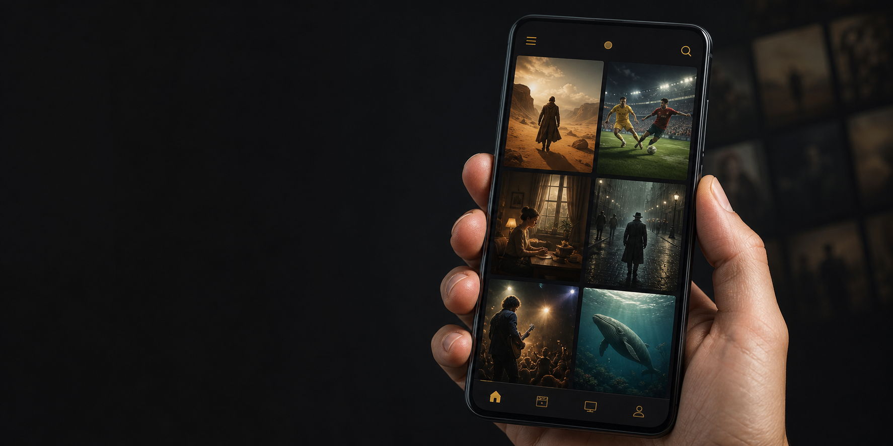 GZTV movie and video app on an Android phone